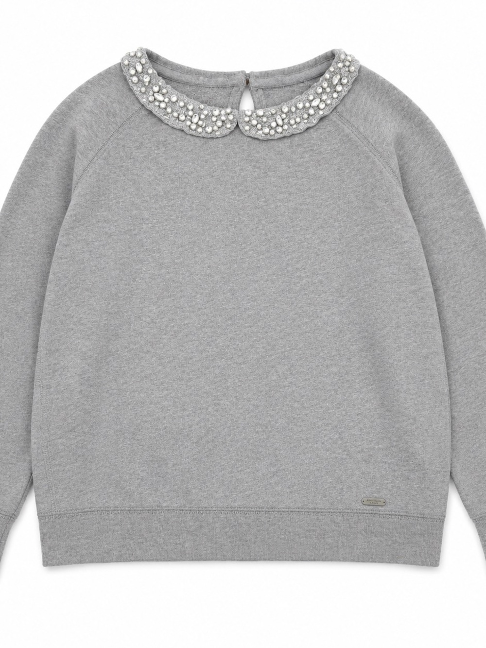 Abercrombie & Fitch Gray Jeweled Peter Pan Collar dress Sweatshirt